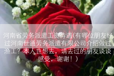河南省劳务派遣工资待遇(有哪位朋友经过河南世通劳务派遣有限公司介绍做过渔工？本人也想去，请去过的朋友谈谈感受，谢谢！)