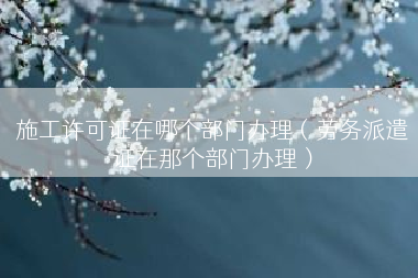 施工许可证在哪个部门办理（劳务派遣证在那个部门办理）