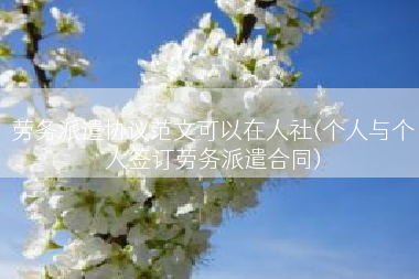 劳务派遣协议范文可以在人社(个人与个人签订劳务派遣合同)