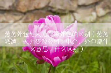 劳务外包与人力资源外包的区别（劳务派遣，人力资源公司，中介，外包都什么意思。什么区别）