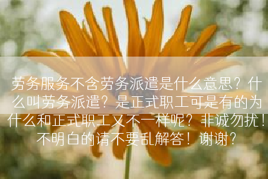 劳务服务不含劳务派遣是什么意思？什么叫劳务派遣？是正式职工可是有的为什么和正式职工又不一样呢？非诚勿扰！不明白的请不要乱解答！谢谢？
