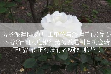 劳务派遣协议(用工单位与派遣单位)免费下载(请问大连银行劳务派遣制有机会转正吗？转正有没有名额限制呢？)