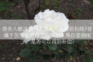 债务人破产债权人损失可否税前扣除?我属于劳务派遣员工，现用工单位要倒闭了，是否可以得到补偿?