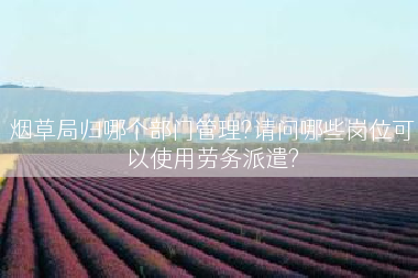 烟草局归哪个部门管理?请问哪些岗位可以使用劳务派遣?