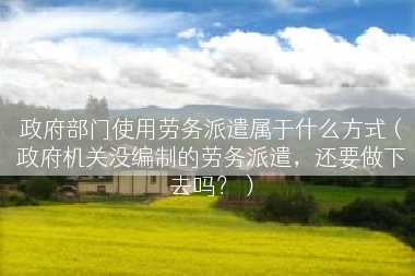 政府部门使用劳务派遣属于什么方式（政府机关没编制的劳务派遣，还要做下去吗？）