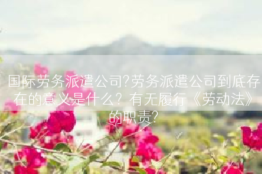 国际劳务派遣公司?劳务派遣公司到底存在的意义是什么？有无履行《劳动法》的职责?