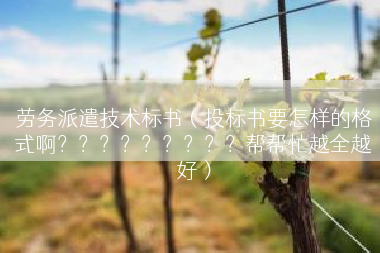劳务派遣技术标书（投标书要怎样的格式啊？？？？？？？？？帮帮忙越全越好）
