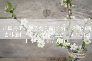 出国务工正规劳务公司(你好，请问如何去韩国打工，有没有专业的，可靠的出国劳务机构？现在)