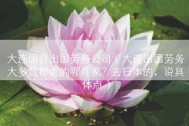 大连国合出国劳务公司（大连出国劳务大多数都走的哪几家？去日本的，说具体点）