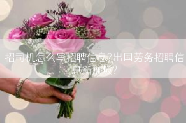 招司机怎么写招聘信息?出国劳务招聘信息新加坡?