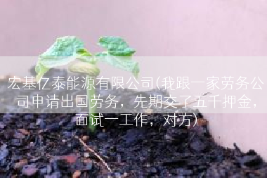 宏基亿泰能源有限公司(我跟一家劳务公司申请出国劳务，先期交了五千押金，面试一工作，对方)
