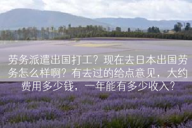 劳务派遣出国打工？现在去日本出国劳务怎么样啊？有去过的给点意见，大约费用多少钱，一年能有多少收入？