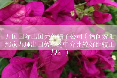万国国际出国劳务骗子公司（请问沈阳那家办理出国劳务的中介比较好比较正规？）