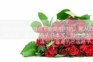 万国出国劳务公司（我是荆门的，刚从日本回来，也不能在去日本了，但还是想继续出国工作，请问有靠谱的出国路子吗？）
