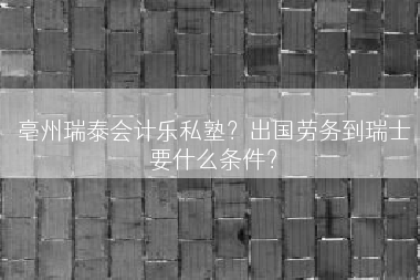 亳州瑞泰会计乐私塾？出国劳务到瑞士要什么条件？