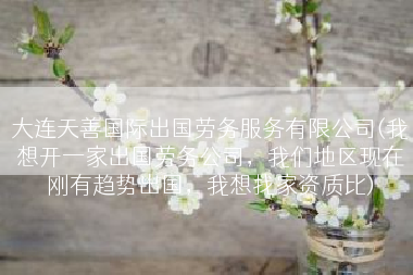 大连天善国际出国劳务服务有限公司(我想开一家出国劳务公司，我们地区现在刚有趋势出国，我想找家资质比)