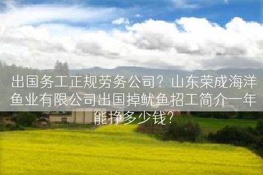 出国务工正规劳务公司？山东荣成海洋鱼业有限公司出国掉鱿鱼招工简介一年能挣多少钱？
