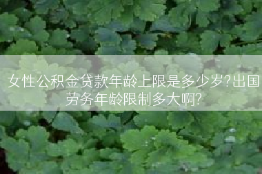 女性公积金贷款年龄上限是多少岁?出国劳务年龄限制多大啊?