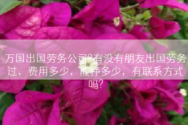 万国出国劳务公司?有没有朋友出国劳务过，费用多少，能挣多少，有联系方式吗?