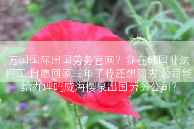 万国国际出国劳务官网？我在韩国非法打工 自愿回家三年了我还想回去 公司能给办理吗威海樱泉出国劳务公司？