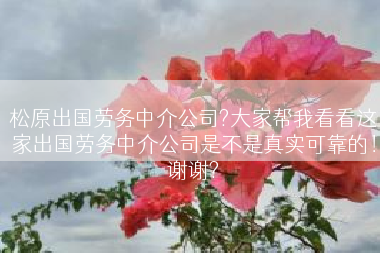 松原出国劳务中介公司?大家帮我看看这家出国劳务中介公司是不是真实可靠的！谢谢?