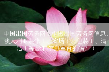 中国出国劳务网（中国出国劳务网信息：澳大利亚装修工、农场工、包装工、清洁工等 这种信息室真的吗？）