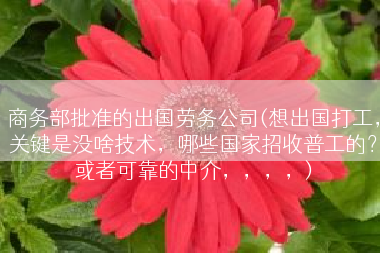 商务部批准的出国劳务公司(想出国打工，关键是没啥技术，哪些国家招收普工的？或者可靠的中介，，，，)