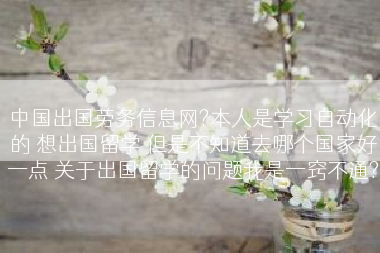 中国出国劳务信息网?本人是学习自动化的 想出国留学 但是不知道去哪个国家好一点 关于出国留学的问题我是一窍不通?