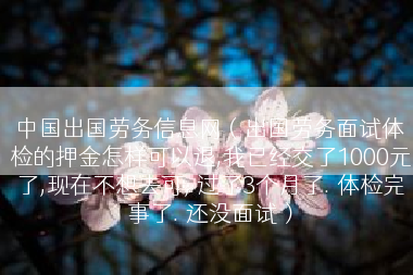中国出国劳务信息网（出国劳务面试体检的押金怎样可以退,我已经交了1000元了,现在不想去可, 过了3个月了. 体检完事了. 还没面试）