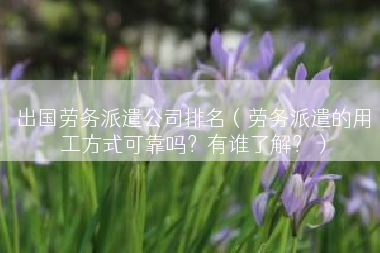 出国劳务派遣公司排名（劳务派遣的用工方式可靠吗？有谁了解？）