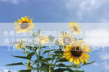 免费出国劳务招聘信息(徐州水电工出国务工有哪些国家，工资多少？ 徐州水电工想出国务工，怎么去，工资多少？)