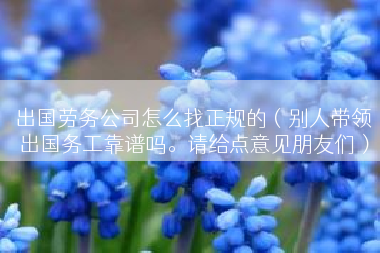 出国劳务公司怎么找正规的（别人带领出国务工靠谱吗。请给点意见朋友们）