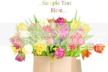 山东恒德国际出国劳务官网(想去新加坡务工，找了鸿跃国际，但是费用交了，如果最后不行了，能拿回来吗？)