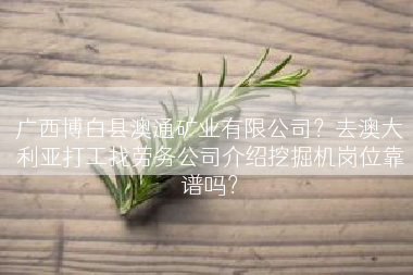 广西博白县澳通矿业有限公司？去澳大利亚打工找劳务公司介绍挖掘机岗位靠谱吗？