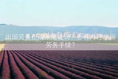 出国劳务正规派遣公司？怎样办理出国劳务手续？