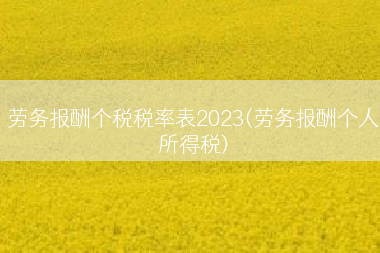 劳务报酬个税税率表2023(劳务报酬个人所得税)