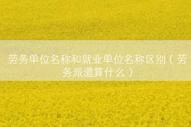 劳务单位名称和就业单位名称区别（劳务派遣算什么）