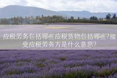 应税劳务包括哪些应税货物包括哪些?接受应税劳务方是什么意思?