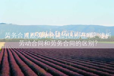 劳务合同跟劳动合同的区别在哪？浅析劳动合同和劳务合同的区别？