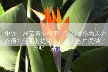 中铁一局劳务招标平台？易才作为人力资源外包服务提供商，它为客户提供了哪些一站式服务？