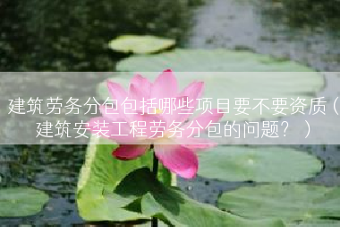 建筑劳务分包包括哪些项目要不要资质（建筑安装工程劳务分包的问题？）