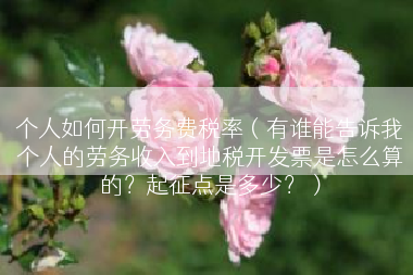 个人如何开劳务费税率（有谁能告诉我个人的劳务收入到地税开发票是怎么算的？起征点是多少？）