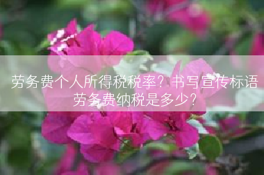劳务费个人所得税税率？书写宣传标语劳务费纳税是多少？