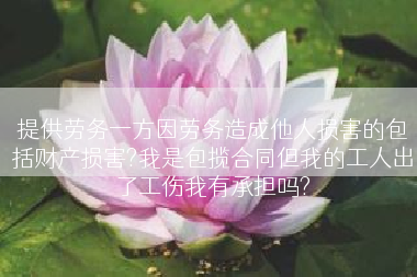 提供劳务一方因劳务造成他人损害的包括财产损害?我是包揽合同但我的工人出了工伤我有承担吗?