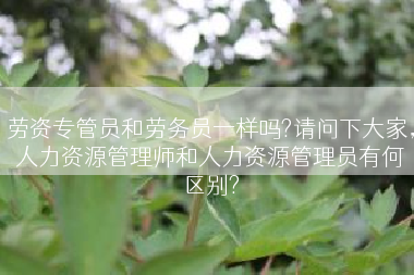 劳资专管员和劳务员一样吗?请问下大家，人力资源管理师和人力资源管理员有何区别?