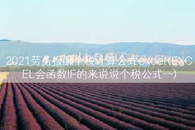 2021劳务报酬个税计算公式excel(EXCEL会函数IF的来说说个税公式~~)
