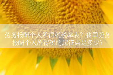 劳务报酬个人所得税税率表？我国劳务报酬个人所得税的起征点是多少？