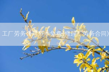 工厂劳务合同范本免费(修理厂劳务合同)