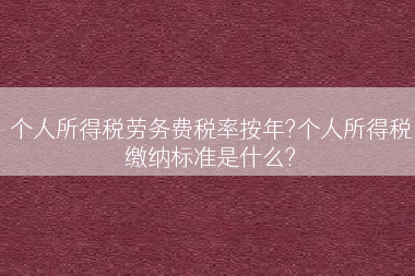 个人所得税劳务费税率按年?个人所得税缴纳标准是什么?