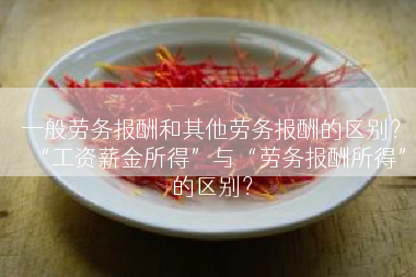 一般劳务报酬和其他劳务报酬的区别？“工资薪金所得”与“劳务报酬所得”的区别？